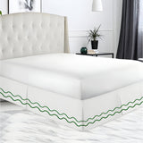 400TC Cotton Double Wavy Embroidered Tailored Bed Skirt