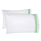 Smart Border 400TC Cotton Embroidery Sateen Solid Pillowcases (Set Of 2)