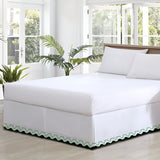 Imaginary Scallop 400TC Sateen Cotton Embroidery Tailored Bed Skirt