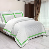 400TC Cotton Sateen Triple Edge Embroidery Stripe Duvet Cover Set