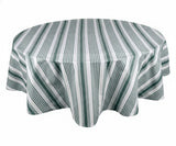 Green and White Round Tablecloth
