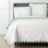 Ashley 400TC Cotton Traingle Embroidery Sateen Solid Duvet Cover Set