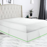 400TC Sateen Solid Cotton Double Embroidered Tailored Bed Skirt