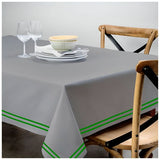 Double Embroidery Border Sateen Cotton Solid Table Cloth - Light Grey