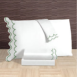 400TC Cotton Sateen Double Scallop Embroidery Pillowcases (Set Of 2)