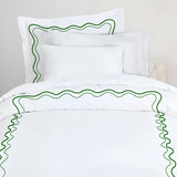 Double Wavy Embroidered Cotton Duvet Cover Set