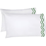 400TC Double Wavy Embroidered Cotton Pillowcases (Set of 2)