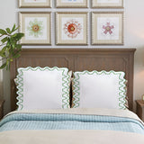Imaginary Scallop 400TC Cotton Embroidery Sateen Solid Euro Pillow Sham