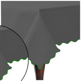 Scallop Embroidery Sateen Cotton Solid Table Cloth - Dark Grey