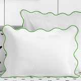 400TC Cotton Scallop Embroidery Sateen Solid Pillow Sham