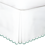 Allena 400TC Sateen Solid Cotton Scallop Embroidery Tailored Bed Skirt