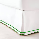 400TC Sateen Cotton Scallop Embroidery & Border Tailored Bed Skirt