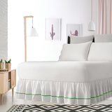 400TC Sateen Solid Cotton Single Embroidered Gathered Bed Skirt