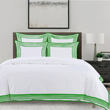 Smart Border 400TC Cotton Embroidery Sateen Solid Duvet Cover Set