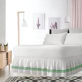 400TC Sateen Solid Cotton Triple Embroidered Wrap Around Bed Skirt