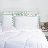 400TC U Shape Scallop Embroidery Cotton Solid Pillow Sham