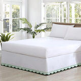 400TC U Shape Solid Cotton Scallop Embroidery Tailored Bed Skirt