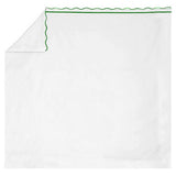 400TC Cotton Scallop Embroidery & Border Sateen Solid Top Sheet