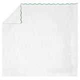400TC Cotton Scallop Embroidery Sateen Solid Top Sheet