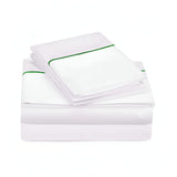 400TC Single Embroidery Sateen Solid Cotton Sheet Set