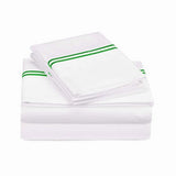 500TC Cotton Double Embroidery Sateen Solid Sheet Set