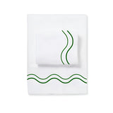 Double Wavy Embroidered Cotton Sheet Set