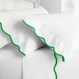 400TC Cotton Scallop Embroidery Sateen Solid Top Sheet