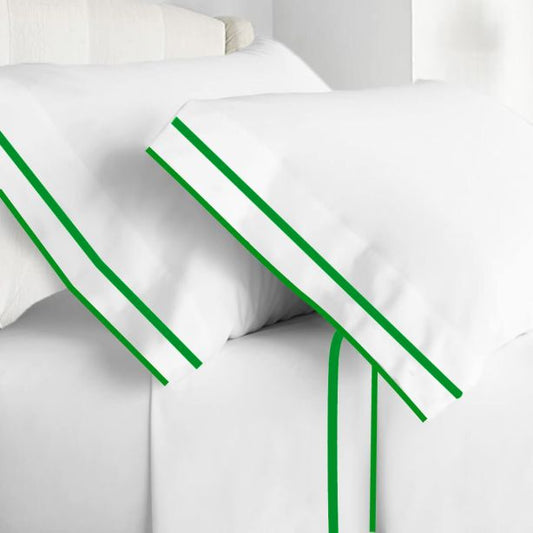 400TC Embroidery & Border Cotton Sateen Solid Top Sheet
