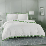 400TC Cotton Sateen Triple Scallop Embroidery Duvet Cover Set