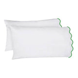 400TC Cotton Scallop Embroidery Sateen Solid Sheet Set