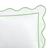 400TC Cotton Scallop Embroidery & Border Sateen Solid Pillow Sham