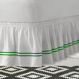400TC Sateen Solid Cotton Double Embroidered Wrap Around Bed Skirt