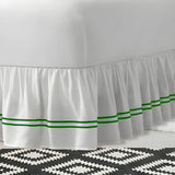 400TC Sateen Solid Cotton Double Embroidered Gathered Bed Skirt