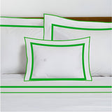 400TC Embroidery & Border Cotton Sateen Solid Duvet Cover Set