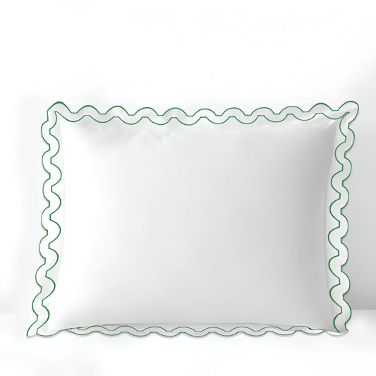 400TC Reverse U Shape Embroidery Cotton Solid Euro Sham