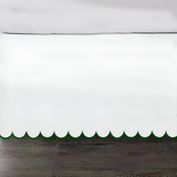Allena 400TC Sateen Solid Cotton Scallop Embroidery Tailored Bed Skirt