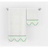 Scalloped & Border Embroidered Bath Towels (Set of 2)
