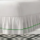 400TC Sateen Solid Cotton Single Embroidered Gathered Bed Skirt