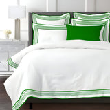 Smart Border 400TC Cotton Embroidery Sateen Solid Duvet Cover Set