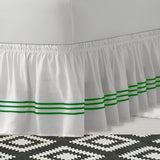 400TC Sateen Solid Cotton Triple Embroidered Wrap Around Bed Skirt