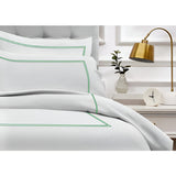 400TC Cotton Double Embroidery Sateen Microcheck Duvet Cover Set
