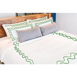Double Wavy Embroidered Cotton Duvet Cover Set