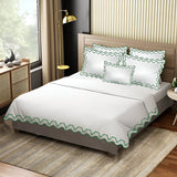 Imaginary Scallop 400TC Cotton Embroidery Sateen Solid Duvet Cover Set