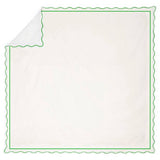 400TC Cotton Scallop Embroidery & Border Sateen Solid Duvet Cover Set
