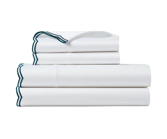 Green Scalloped Bedding