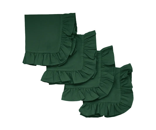 Green Table Napkins - Ruffled Napkin
