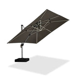 PURPLE LEAF SUNBRELLA Solar Cantilever Umbrella with Lights for Outdoor Patio