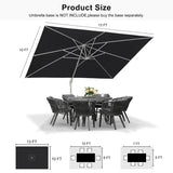PURPLE LEAF Outdoor Patio Umbrella with Base, Best White Cantilever Umbrellas