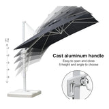PURPLE LEAF Outdoor Patio Umbrella with Base, Best White Cantilever Umbrellas