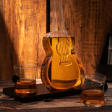 Guitar Whiskey & Wine Decanter & Mahogany Base - 1000 ML